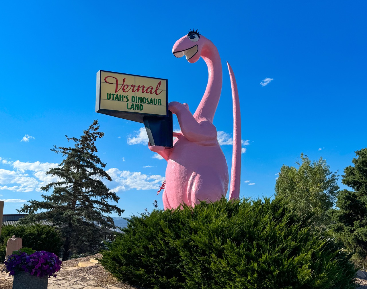 Pink Dinosaur sculpture